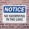 Signmission No Swimming In The Lake, 14 in W x Rectangle, Plastic OS-2PACK-NS-P-1014-L-14875 - alternate 3